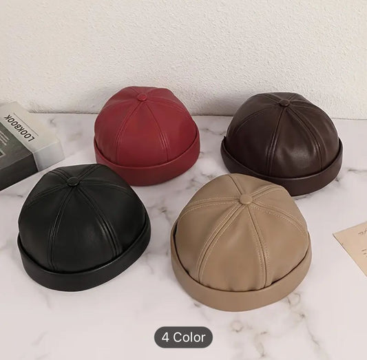 Leather Round Hat