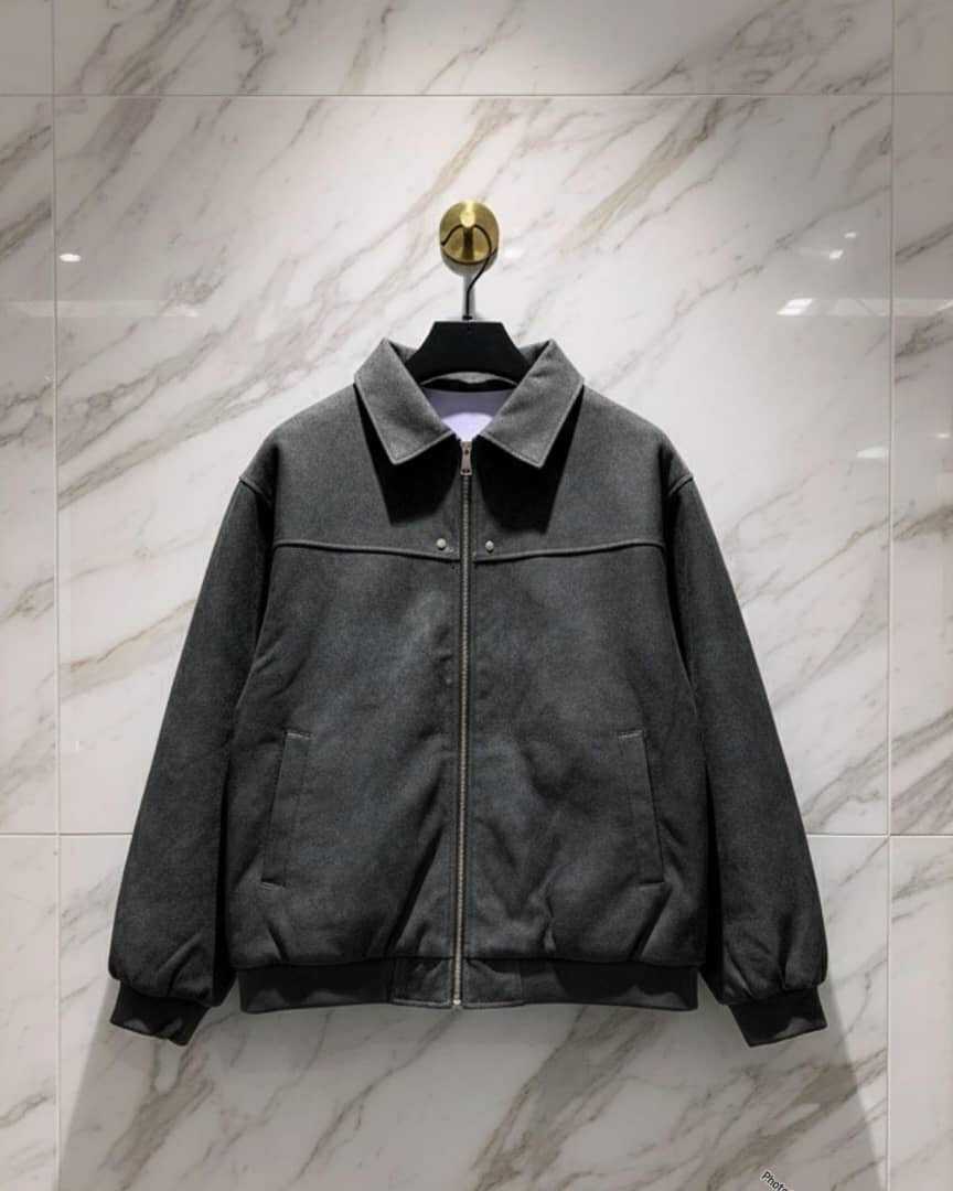 Leather Denim Collar Jacket
