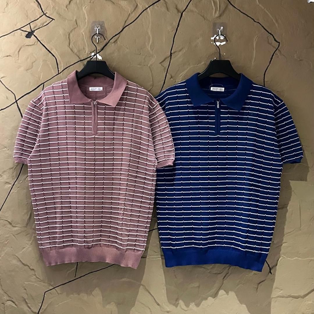 Knitted Collar Polos