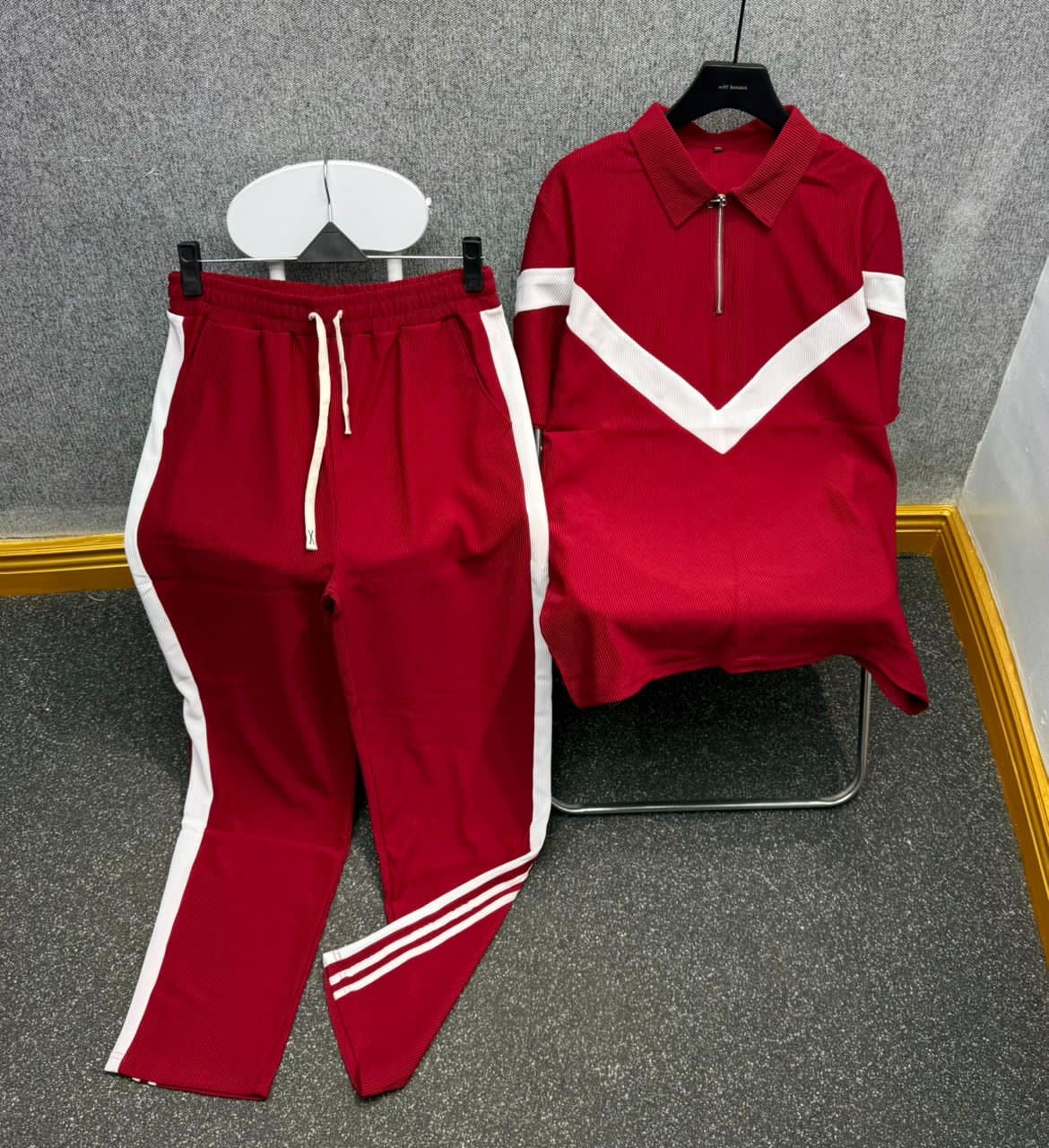 Red and White Jogger